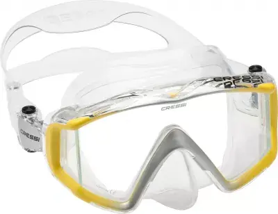 Cressi Tauchermaske Liberty Triside Clear Gelb Silber Beliebt