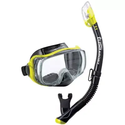 Imprex 3-D Dry Schnorchelset UC-3325 von Tusa in Schwarz Gelb Markenprodukt