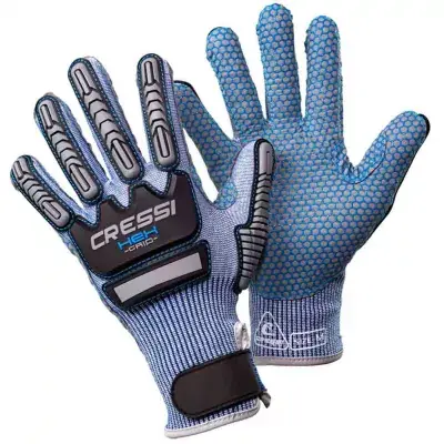 Solange Der Vorrat Reicht Cressi Schnittfeste Handschuhe Hex für wärmere Gewässer blau mit Schnittschutz Gr. XS
