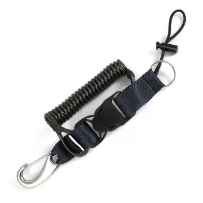 Spiralleine mit Karabiner und Ring Edelstahl befestigen Zubehör Fotoleine, Kamera Neu Im Sortiment
