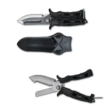 Finale Aktion Edelstahl Tauchermesser und Schere mit Leinenschneider Säge Cressi
