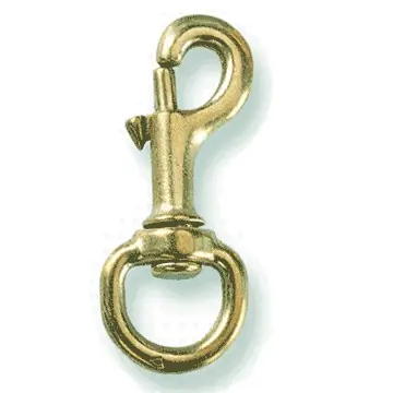 Preisknaller Karabinerhaken mit Drehring Messing 75mm