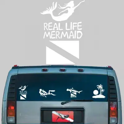 Finale Aktion Aufkleber für die Autoheckscheibe von innen mit dem Motiv einer Mermaid