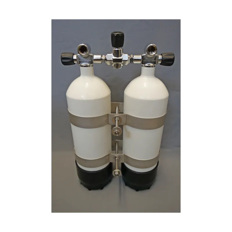 Doppelpack 6 Liter 300bar Druckluft mit absperrbarer Brücke 186mm Letzte Chance