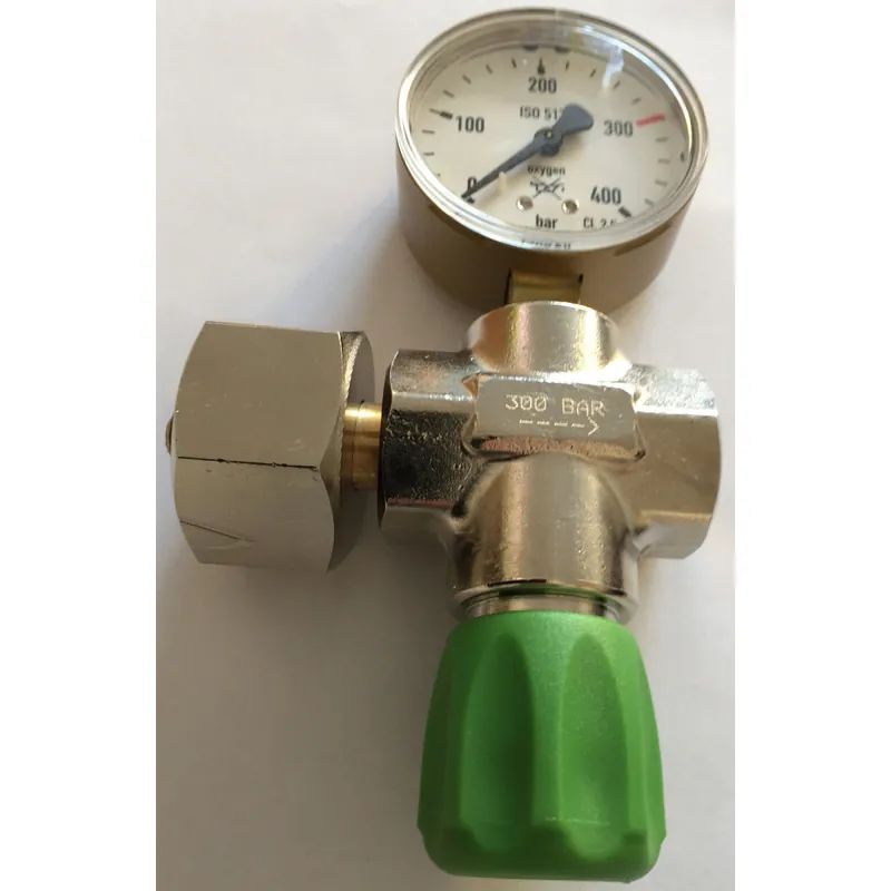 Absperrventil mit Manometer für 300bar mit G1/4" Anschlussgewinde und W30x2 Sonderaktion