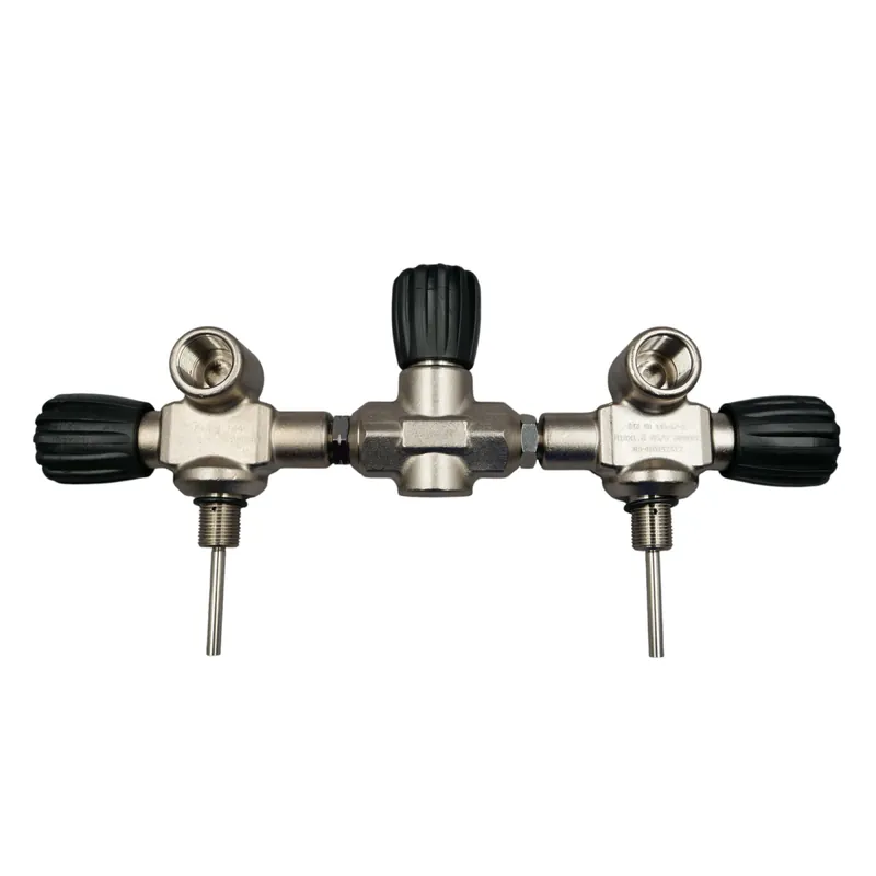 Günstig Manifold compressed air G5/8” 300bar 185mm for scuba tanks 140/171mm M18x1.5 double scuba tank valve