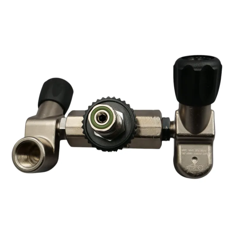 Nur Heute Double outlet with T-piece as valve extension fixed 300bar