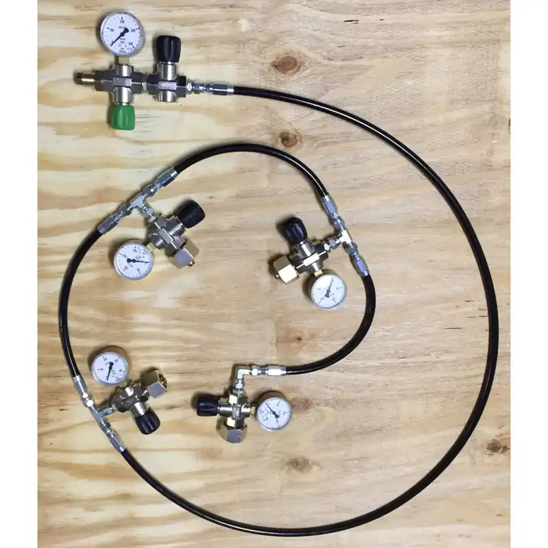 Nur Heute Oxygen filling valve for cascade filling from 4 oxygen cylinders 300 bar
