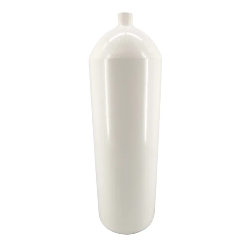 Knallerangebot Stahlflasche / Tauchflasche 15 Liter 300 bar 204mm M25x2 ohne Ventil weiß