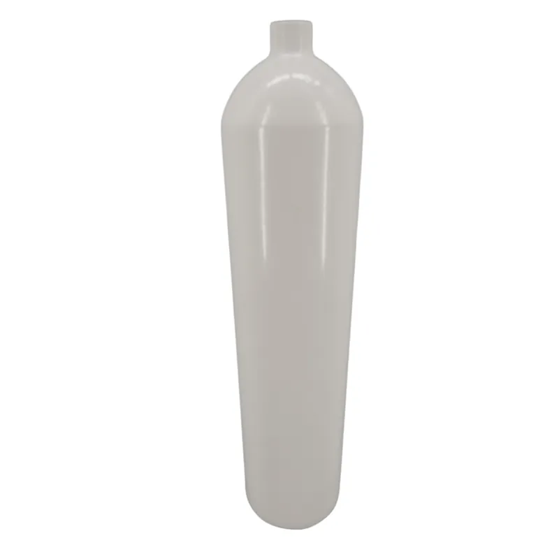 Stahlflasche / Tauchflasche 7 Liter 300 bar 140mm M25x2 ohne Ventil weiß Neuheit