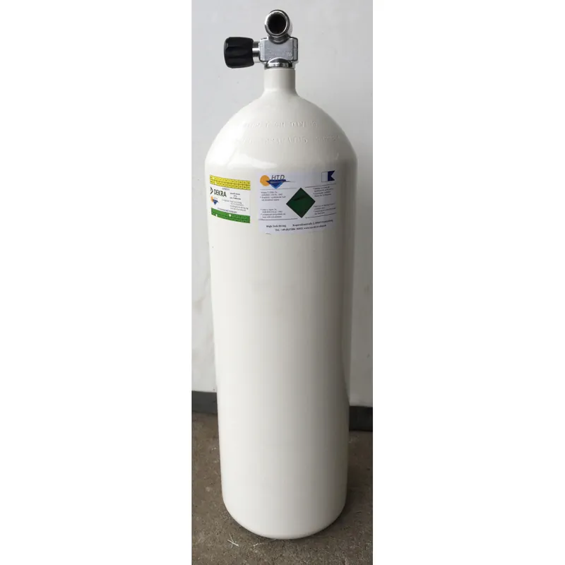 Diving bottle 15 liters 300bar complete with valve and stand 204mm white Neu Im Sortiment