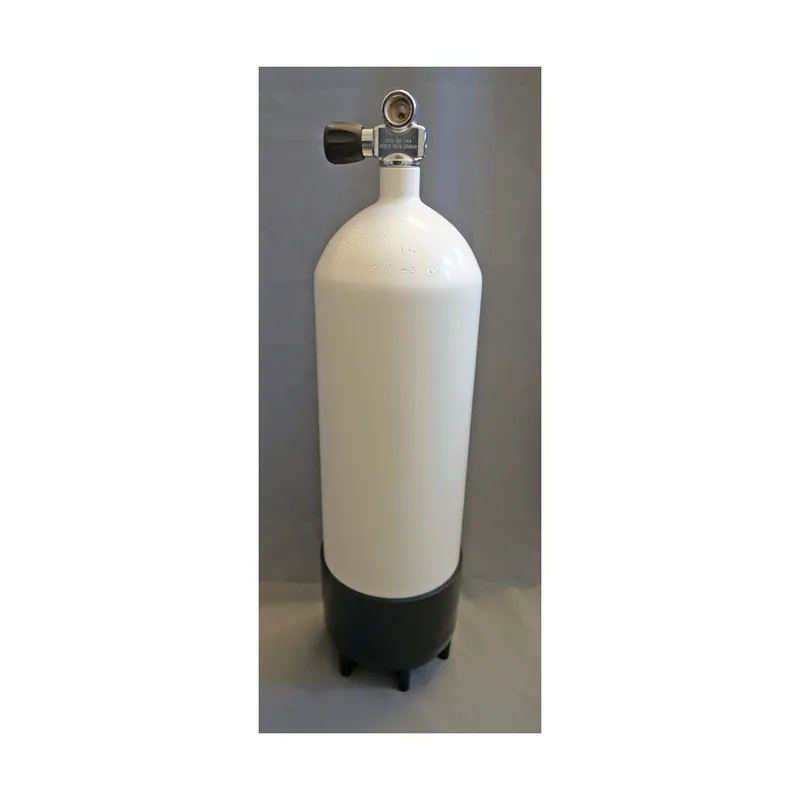 Tauchflasche 8 Liter 232bar komplett mit Ventil und Standfuss 171mm weiß Direktkauf