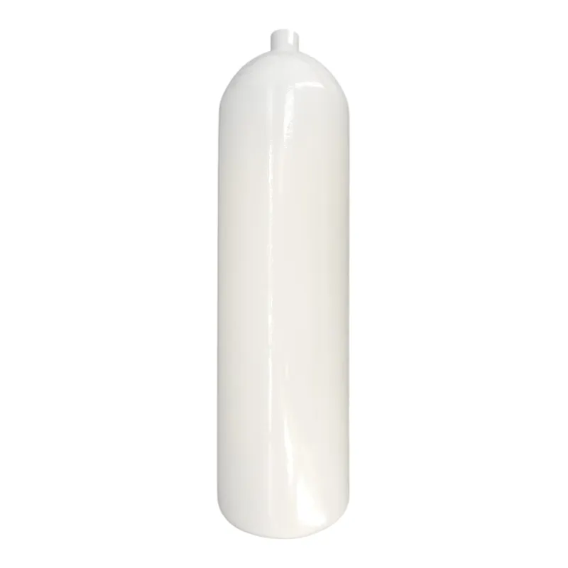 Stahlflasche / Tauchflasche 12 Liter 300 bar 178mm M25x2 ohne Ventil weiß Top-Seller