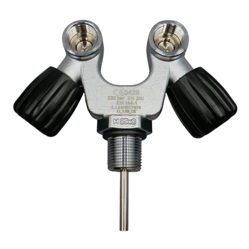Neue Ware V double valve, compressed air G5/8" 230bar M25x2