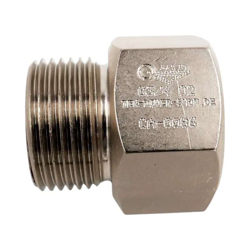 Gewindeadapter Sauerstoff G 3/4" Aussengewinde - Sauerstoff Innengewinde Restdruckventil Must-Have
