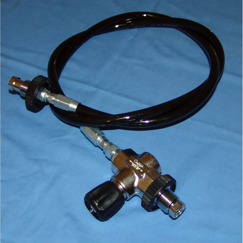 Overflow hose for compressed air up to 315 bar, without pressure gauge with venting Neuheit