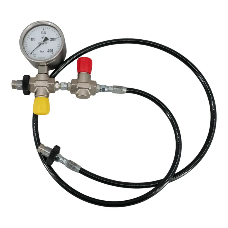 Überströmschlauch Sauerstofftauglich bis 315 bar mit Klasse 1.0 Analogmanometer Beliebt