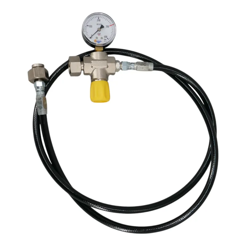 Oxygen-Compatible Transfer Hose with G3/4" Connection up to 315 bar, Analog Pressure Gauge, without Shut-Off Valve Preiswert
