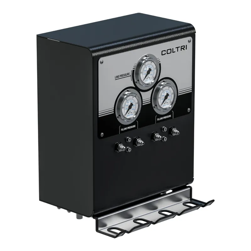 Top-Preis Filling panel with separate outlets for filling hoses with filling connectors, each with 2x 200 bar and 2x 300 bar.