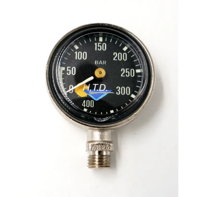 Pressure Gauge Finimeter, individually, black dial with white labeling Top-Seller