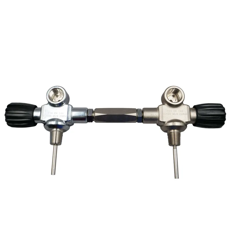 Direktkauf Pipe manifold compressed air G5/8” 200bar 185mm for scuba tanks 140/171mm 17E Small conical double scuba tank valve