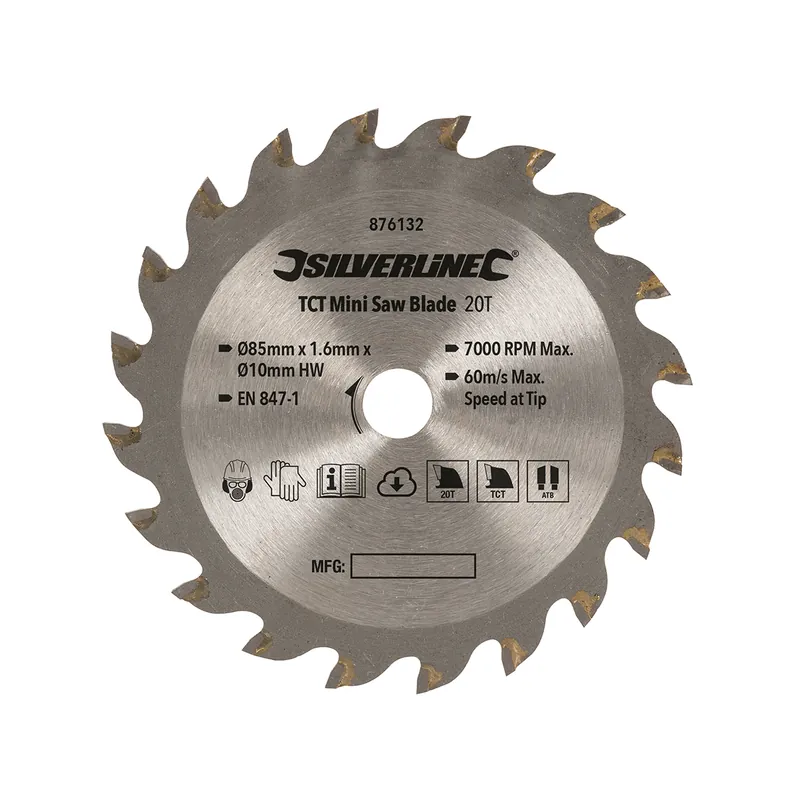 Abverkauf Mini-Hartmetall Sägeblatt Durchmesser 85mm, Bohrung 10mm, 20 Zähne