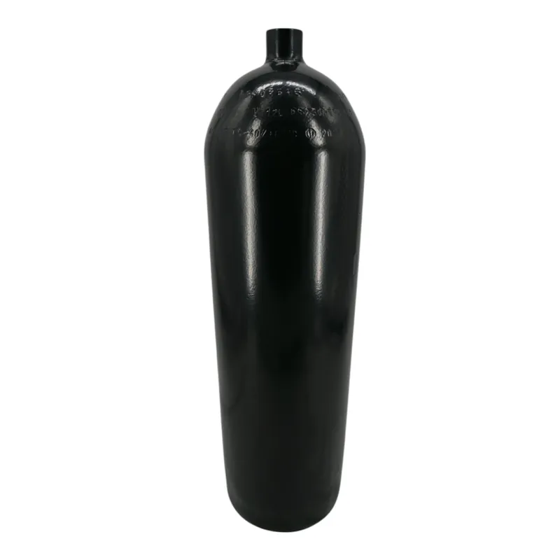 Stahlflasche / Tauchflasche 12 Liter 230 bar 178mm M25x2 ohne Ventil schwarz Solange Der Vorrat Reicht