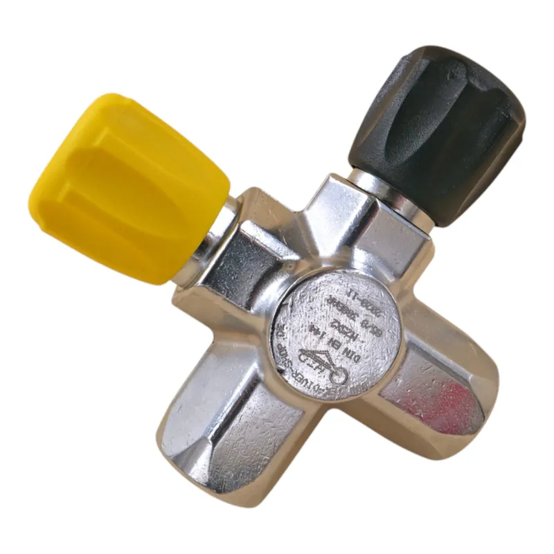 Cross double valve L compressed air G5/8” 300bar M25x2 diving cylinder valve Neue Ware
