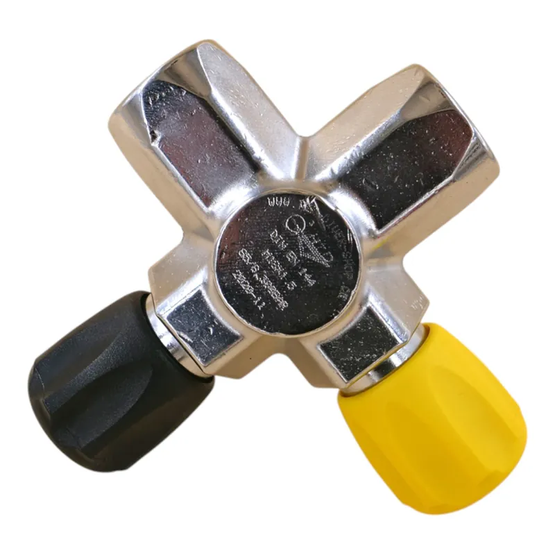 Zertifiziert Cross double valve L compressed air G5/8” 300bar M18x1.5 diving cylinder valve
