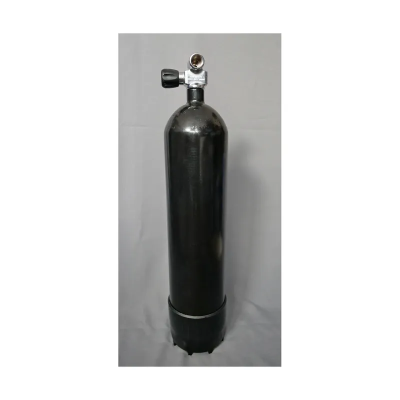 Tauchflasche 7 Liter 300bar komplett mit Ventil und Standfuss schwarz Versand Am Gleichen Tag