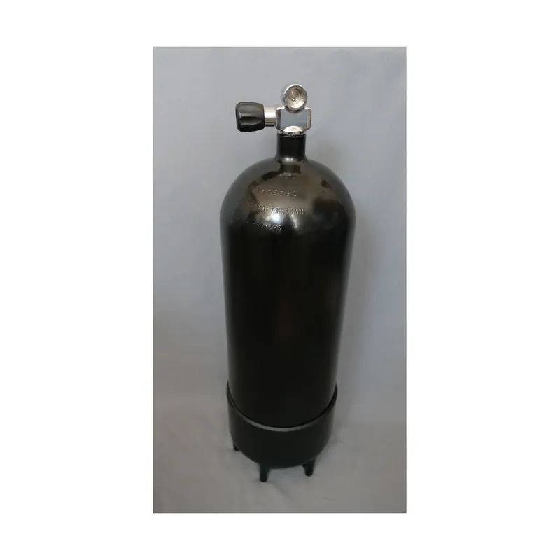Diving bottle 12 liters 232bar complete with valve and stand 171mm black Günstig