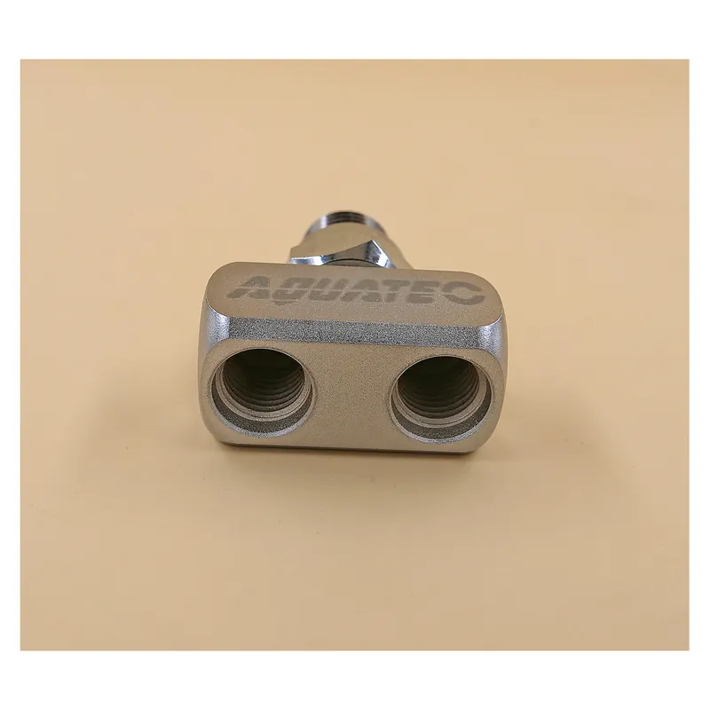 Aktuell Manifold block 1/2" UNF external to 2x 3/8" UNF internal