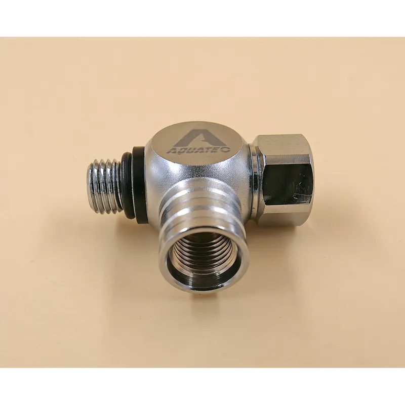 Highlight T-piece for medium pressure on the 1st stage movable 3/8 "UNF