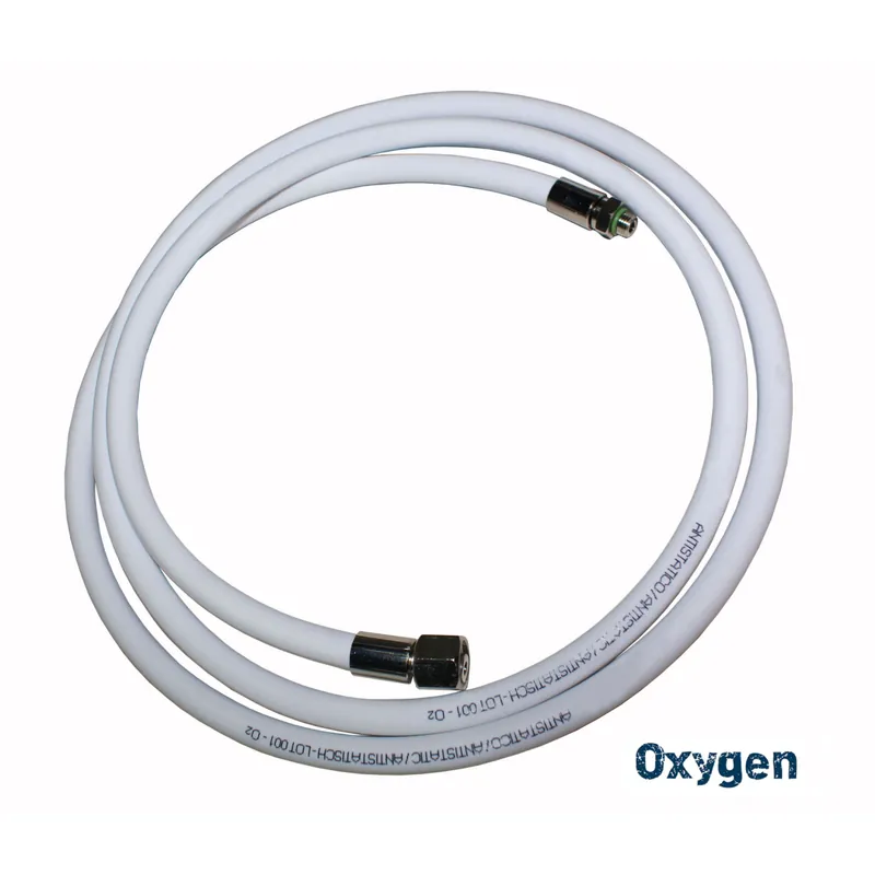 Direktkauf Mitteldruckschlauch 175 cm für zweite Stufe oder Oktopus Anschluss 3/8"UNF weiß 100% Sauerstoff