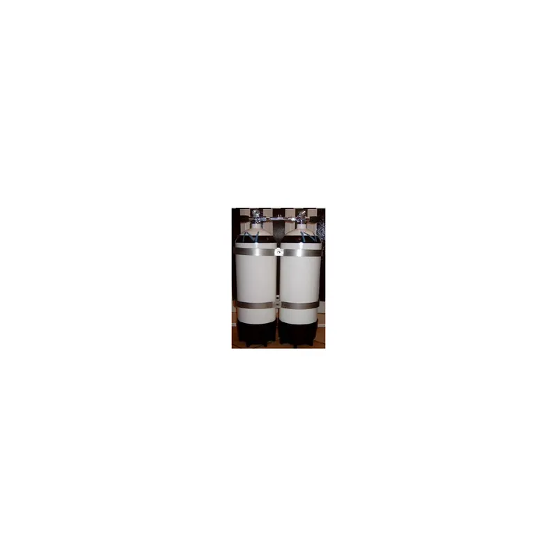 Doppelpack 20 Liter 232bar Druckluft mit absperrbarer Brücke 215mm schwarz Highlight