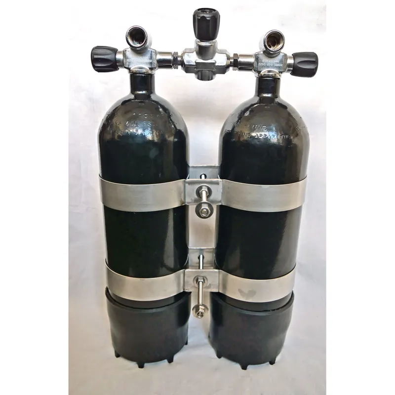 Doppelpack 5 Liter 300bar Druckluft mit absperrbarer Brücke 186mm schwarz Sonderaktion
