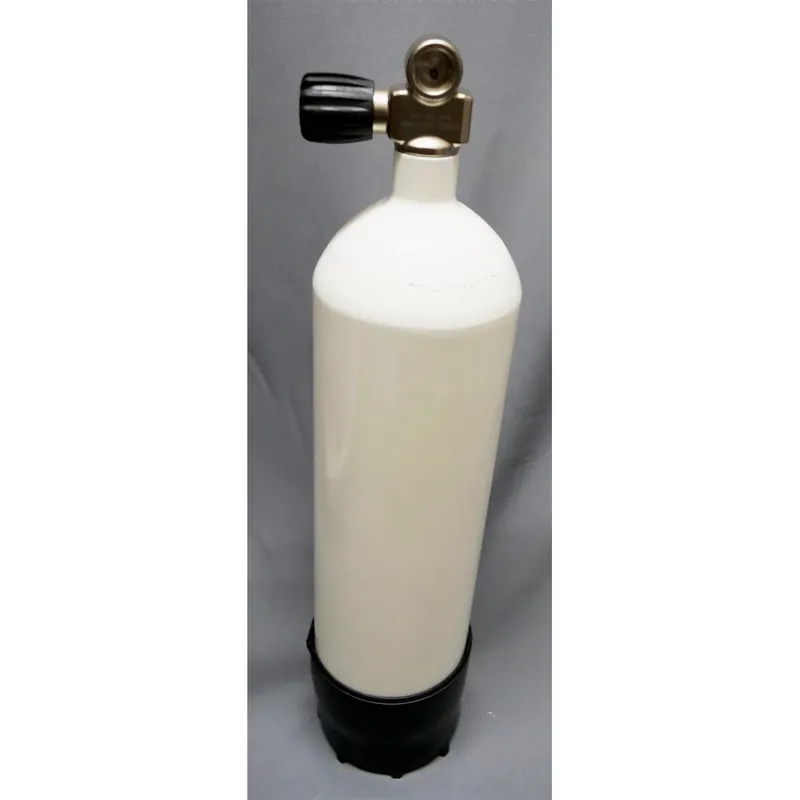 Tauchflasche 6 Liter 232bar komplett mit Ventil und Standfuss weiß Rabatt
