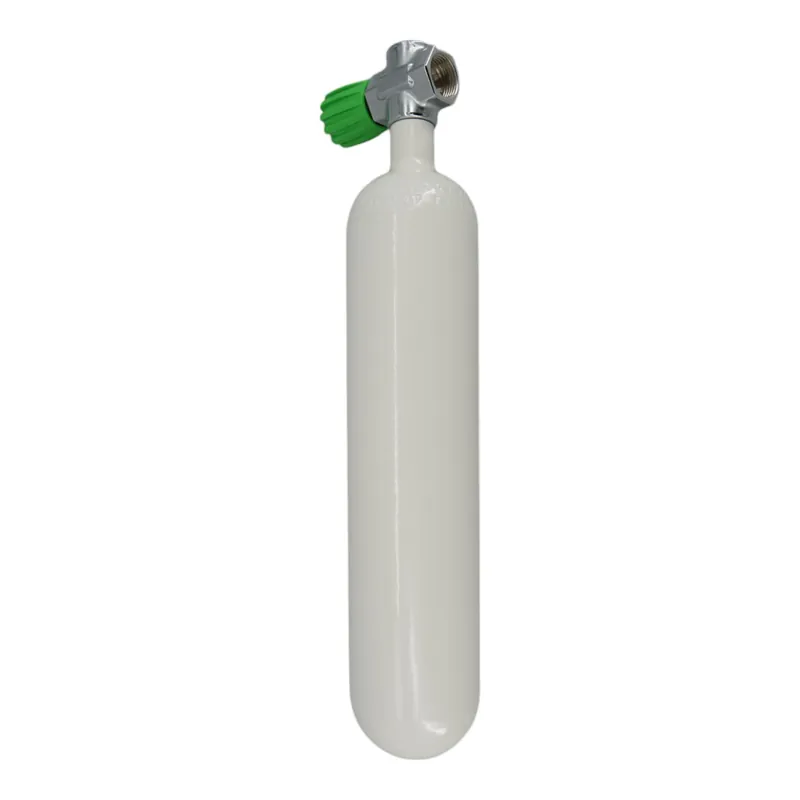 Expressversand Tauchflasche 1,5 Liter 200bar komplett mit Nitrox SH-Ventil M26x2 in Weiß