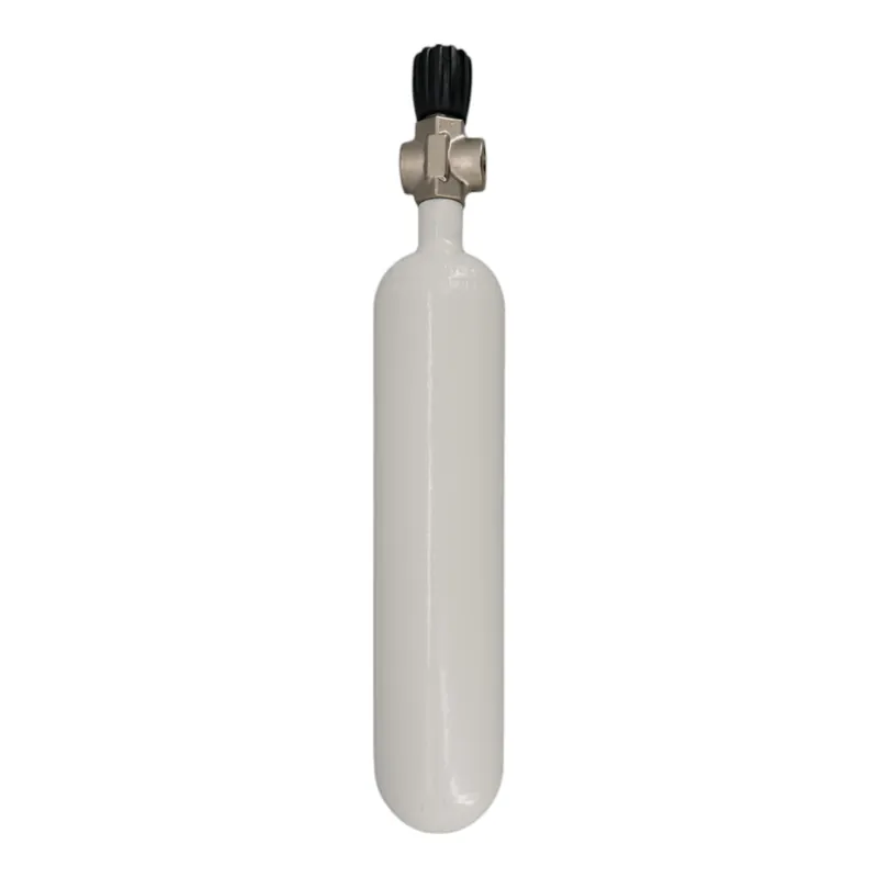 Garantierte Lieferung Tauchflasche 1,5 Liter 232bar komplett mit S-Ventil G5/8" in Weiß