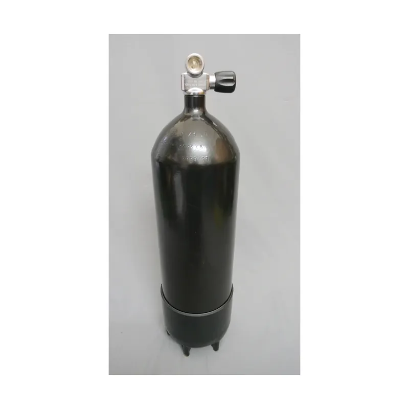 Highlight Diving bottle 12 liters 300bar complete with valve and stand 178mm black Monovalve not expandable G5/8 HTD-Right