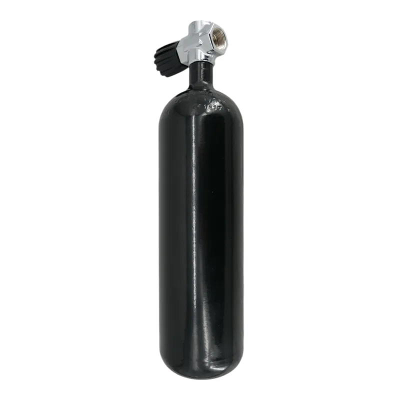 Tauchflasche 2 Liter 232bar komplett mit Ventil schwarz SH-Ventil G5/8" Solange Der Vorrat Reicht