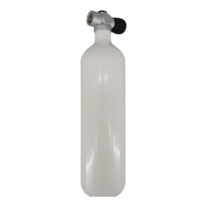 Sonderangebot Diving bottle 2 liters 232bar complete with valve bottle neck thread M25x2 white SH valve G5/8 compressed air-Left