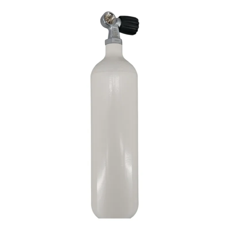 Abverkauf Diving bottle 2 liters 232bar complete with valve bottle neck thread M25x2 white Z-valve G5/8"-Right