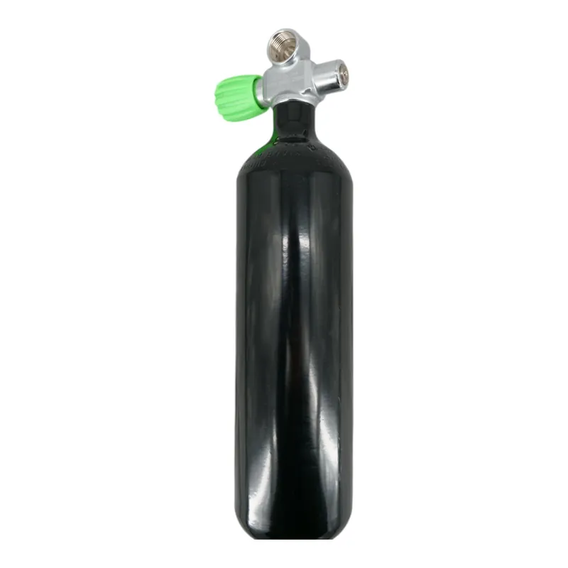Rabatt Diving bottle 2 litre 232bar complete with valve Bottle neck thread M25x2 black Bridge valve Nitrox M26x2-Left