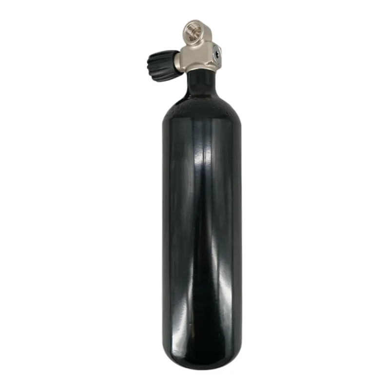 Garantierte Lieferung Diving bottle 2 litre 232bar complete with valve Bottle neck thread M25x2 black Monovalve expandable G5/8 HTD-Left