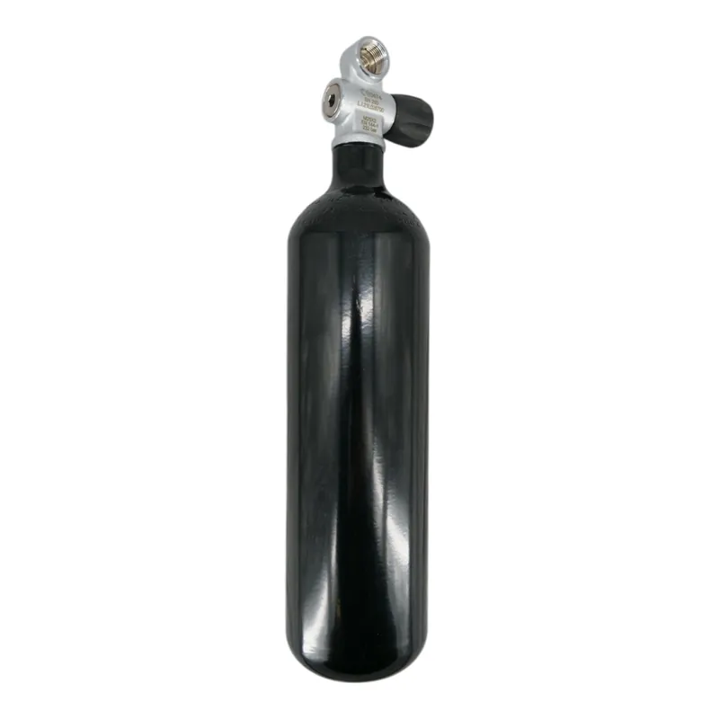 Super-Preis Diving bottle 2 litre 232bar complete with valve Bottle neck thread M25x2 black Monovalve expandable G5/8 LA-Right