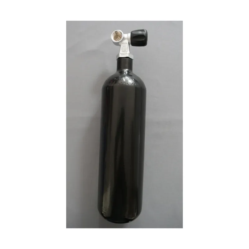 Diving bottle 2 litre 232bar complete with valve Bottle neck thread M25x2 black Monovalve not expandable Nitrox M26x2-Left Bestseller