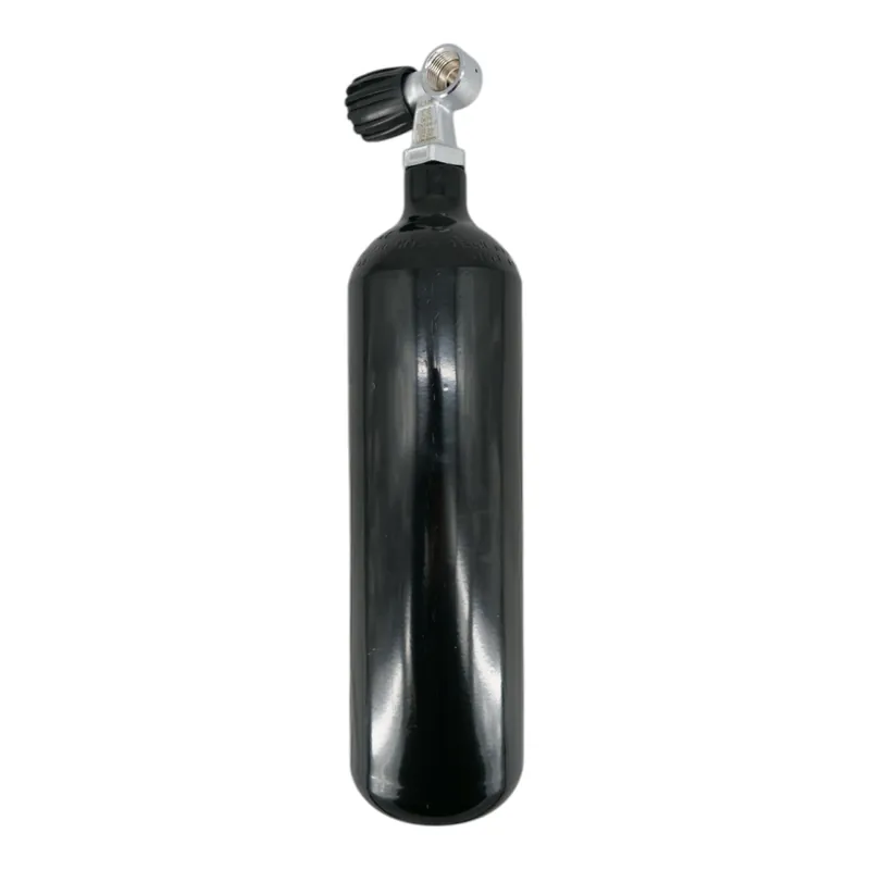 Tauchflasche 2 Liter 232bar komplett mit Ventil Flaschenhalsgewinde M25x2 schwarz Z-Ventil G5/8"-Links Neue Kollektion