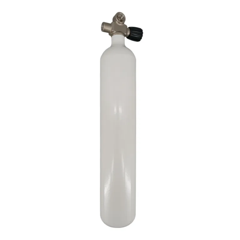 Begrenztes Angebot Tauchflasche 3 Liter 232bar komplett mit Ventil weiß M25x2 Brückenventil G5/8 HTD-Rechts