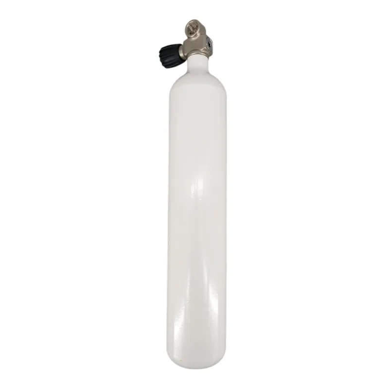 Tauchflasche 3 Liter 232bar komplett mit Ventil weiß M25x2 Monoventil erweiterbar G5/8 HTD-Links Bestpreis